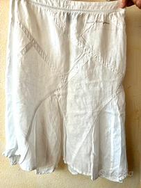 Gonna in lino Calvin Klein bianca vintage nuova S