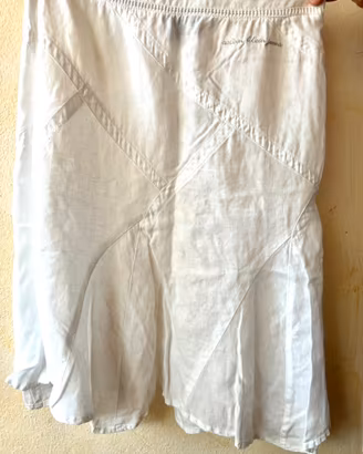 Gonna in lino Calvin Klein bianca vintage nuova S