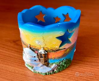 Candela in resina paesaggio marino