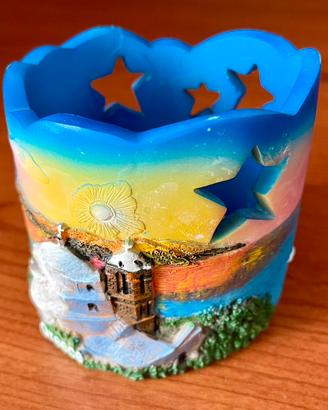 Candela in resina paesaggio marino