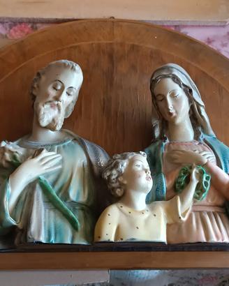Capoletto sacra famiglia in gesso anni 50