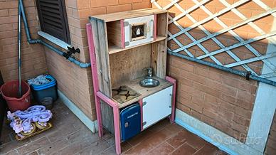 Cucina Giocattolo in Legno per Bambini 