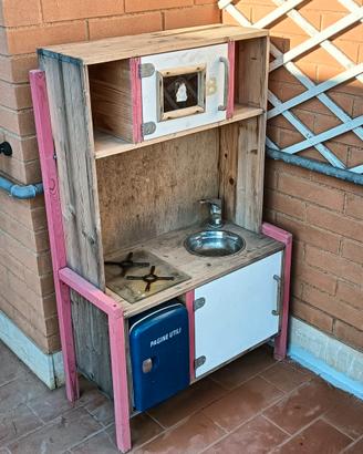 Cucina Giocattolo in Legno per Bambini 