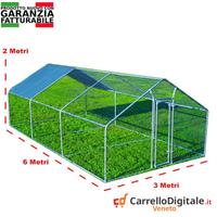 Gabbia Galline 3x6m x 2mH-18mq - azzurro