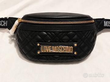 Marsupio Love Moschino nero con logo oro nuovo