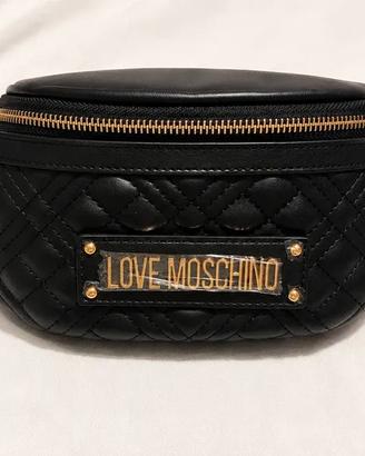 Marsupio Love Moschino nero con logo oro nuovo