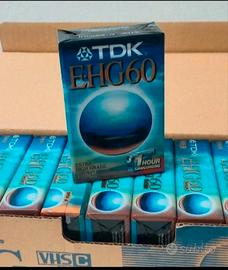 Lotto di 10 Videocassette  TDK Vhs-c 60 minuti