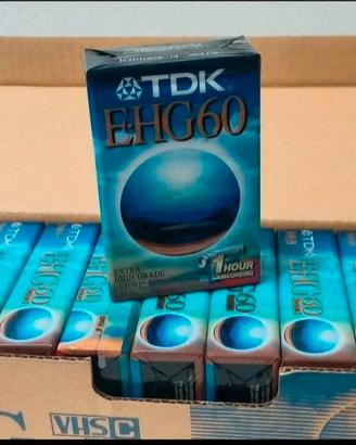 Lotto di 10 Videocassette  TDK Vhs-c 60 minuti
