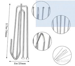 60 ganci in acciaio per sospensione tende