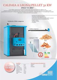 Caldaia policombustibile legna/pellet da 31 Kw