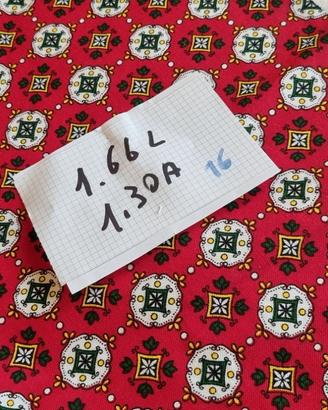 Stoffa Arredamento Fantasia Retro Turchese e Rosso
