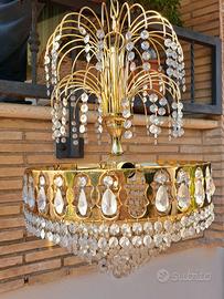 Lampadari vintage in ottone e cristallo