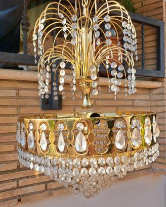 Lampadari vintage in ottone e cristallo