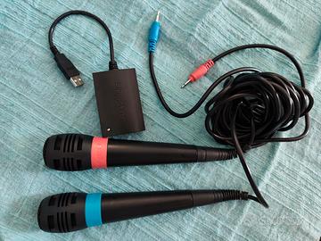 Coppia microfoni Sony PS2/3 con ADATTATORE