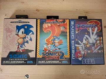 3 giochi sega mega drive sonic 1 2 3 