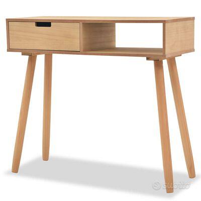 Tavolo Consolle Da Ingresso In Legno 2 Cassetti Paulownia e Pino 89x30x78  CM Camacho - Eventi Lieti