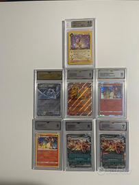 Lotto carte Pokémon grad Charizard Lugia Jolteon