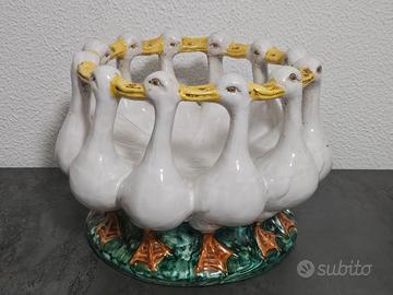 Centrotavola antico ceramica dipinta a mano 