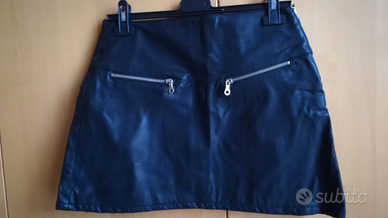 Minigonna pelle nera TG. M