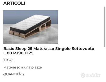Due materassi singoli nuovi memory foam