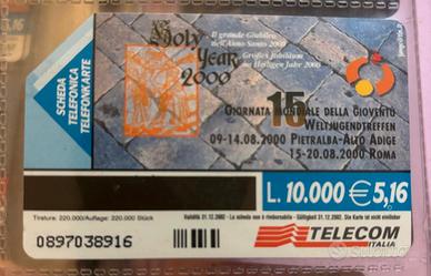 Scheda telefonica Giubileo 2000, tiratura limitata