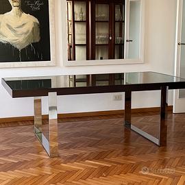 TAVOLO FONTA ARTE 210X100 - acciaio, vetro, legno