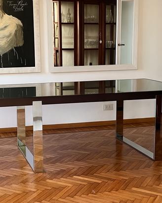 TAVOLO FONTA ARTE 210X100 - acciaio, vetro, legno