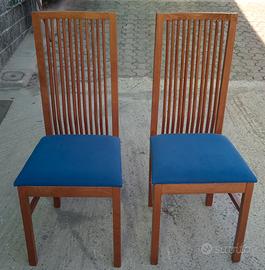 Coppia sedie eleganti in legno massello 