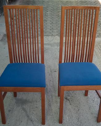 Coppia sedie eleganti in legno massello 