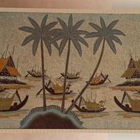 BATIK - QUADRO TELA ORIGINALE ORIENTALE 240x95 cm