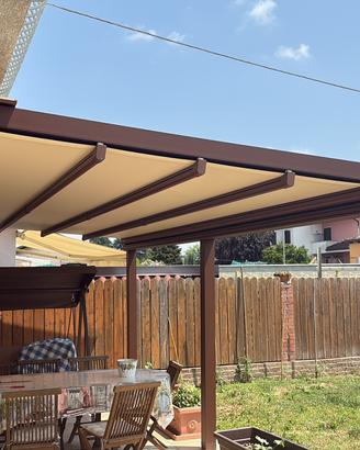 Pergola addossata completamente in alluninio