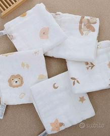 Set di 5 mussole in cotone. Nuove