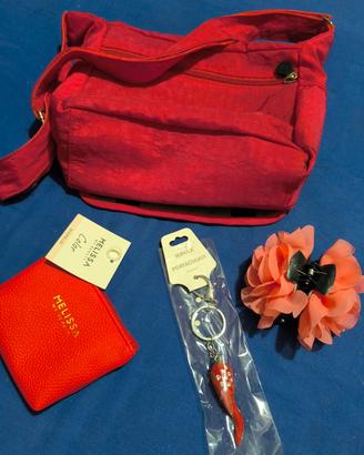 set accessori Red borsa portamonete...
