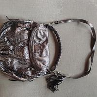Borsa in pelle pitonata argento guess 