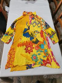 Abito kaftan corto giallo Taglia unica