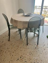 Set sedie grigio trasparente