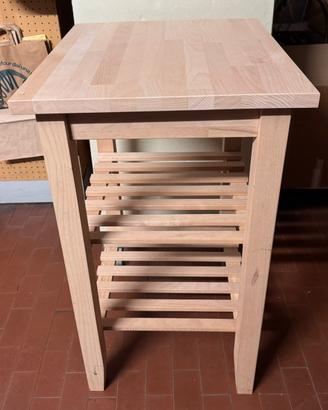 Tavolino IKEA multipiano in legno con rotelle
