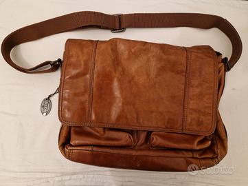 Borsa Messenger FOSSIL vera pelle marrone original