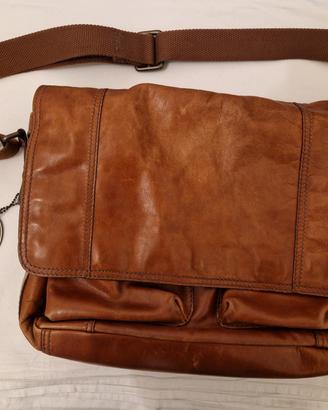 Borsa Messenger FOSSIL vera pelle marrone original