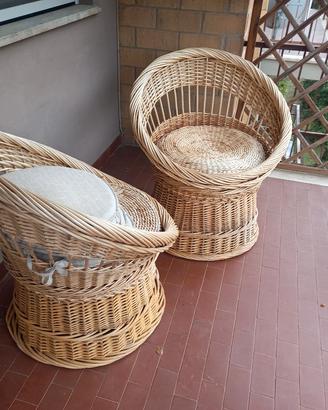 Poltrone da giardino in vimini