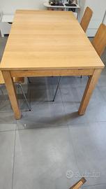 Tavolo Ikea 80x140 con 2 allunghe da 40cm