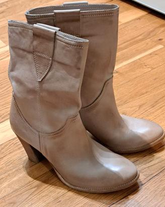 Stivaletto beige in vera pelle taglia 37