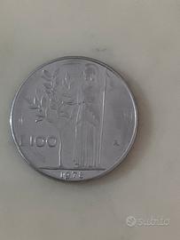 Moneta da 100 Lire del 1978 Minerva