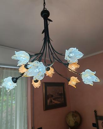 lampadario in ferro battuto 