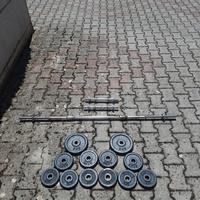 Set completo di pesi, manubri e bilanciere - Faram