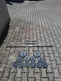 Set completo di pesi, manubri e bilanciere - Faram