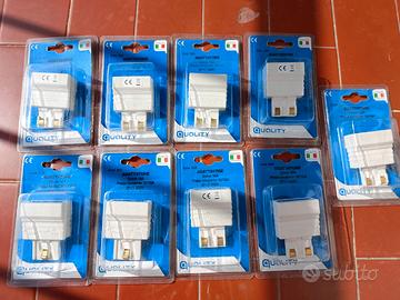 LOTTO 9 ADATTATORI SPINA BIVALENTE 250 V