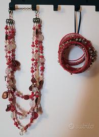Collana + Bracciale coordinati perline  e vetrini 