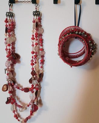 Collana + Bracciale coordinati perline  e vetrini 