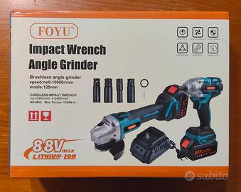 Kit avvitatore a impulsi 88V + Smerigliatrice 88V